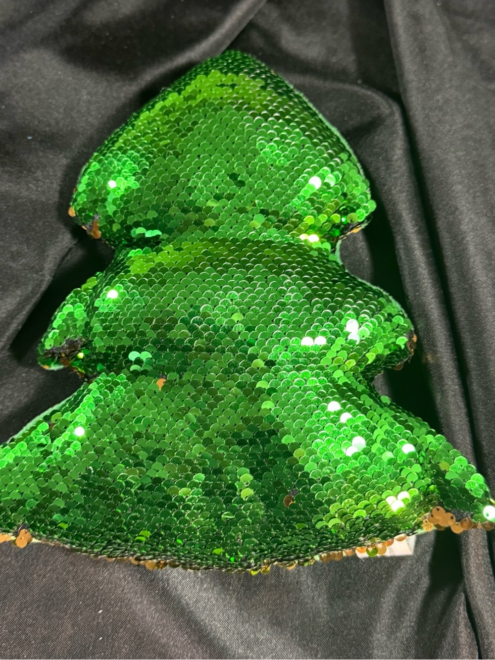 Green Sequin Tree Pillow